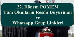 22. Dönem POMEM Tüm Okulların Resmi Duyuruları ve Whatsapp Grup Linkleri