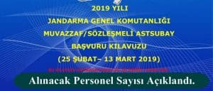 2019 Jandarma – Sahil Güvenlik Muvazzaf – Sözleşmeli  Astsubay Alım Sayısı