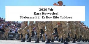 2021 Yılı Kara Kuvvetleri Sözleşmeli Er Boy Kilo Tablosu