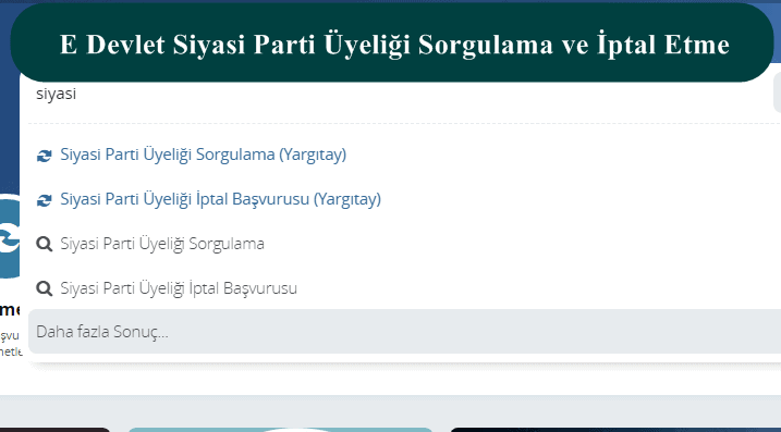 2023 E – Devlet Siyasi Parti Üyeliği Sorgulama ve İptal Etme