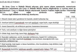 2023 Bekçilik Sağlık Bilgilendirme Formu İndir – Doldur