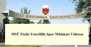 2024 MSÜ Fiziki Yeterlilik Spor Mülakatı Videosu – MSÜ Harp Okulları Parkur
