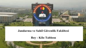 2021 Jandarma ve Sahil Güvenlik Fakültesi Boy – Kilo Tablosu