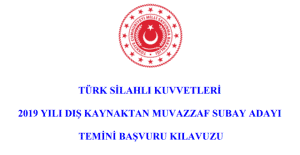 2019 Yılı Dış Kaynaktan Muvazzaf Subay Alımı Açıklandı. Başvuru Şartları