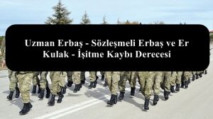 Uzman Erbaş – Sözleşmeli Erbaş ve Er Kulak – İşitme Kaybı Derecesi