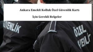 Ankara Emekli Kolluk Özel Güvenlik Kartı İçin Gerekli Belgeler