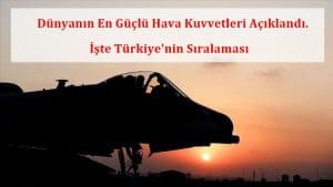Dünyanın En Güçlü Hava Kuvvetleri Açıklandı. İşte Türkiye’nin Sıralaması
