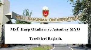 2022 Yılı MSÜ Harp Okulları ve Astsubay MYO Tercihleri Başladı.