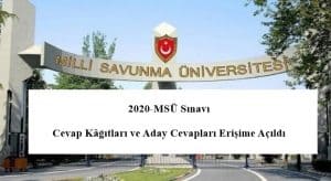 2020-MSÜ Sınavı Cevap Kâğıtları ve Aday Cevapları Erişime Açıldı