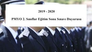 2019-2020 PMYO 2. Sınıflar Eğitim Sonu Sınavı Duyurusu