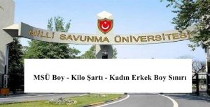 2024 MSÜ Boy – Kilo Şartı – Kadın Erkek Boy Sınırı