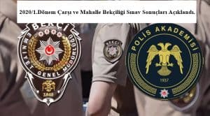 2020/1.Dönem Çarşı ve Mahalle Bekçiliği Sınav Sonuçları Açıklandı.