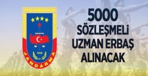 2022 Yılı 5.000 Sözleşmeli Jandarma Uzman Erbaş Alım İlanı Yayınlandı.