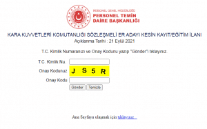 MSB Kara Kuvvetleri Sözleşmeli Er Alımı Kayıt ve Eğitim Duyurusu