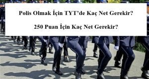 Polis Olmak İçin TYT’de Kaç Net Gerekir? 250 Puan İçin Kaç Net Gerekir?