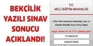Bekçilik Yazılı Sınav Sonucu Sorgulama Ekranı – Tıkla Sonucunu Öğren