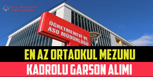 Aksaray Öğretmenevi Ortaokul Mezunu Kadrolu Garson Alımı