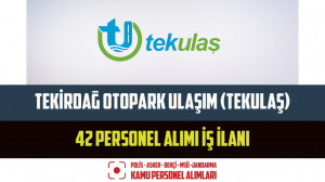 Tekirdağ Otopark Ulaşım (TEKULAŞ) 42 Personel Alımı İş İlanı