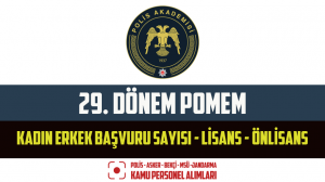 29. Dönem POMEM Kadın Erkek Başvuru Sayısı – Lisans – Önlisans