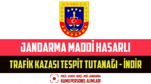 Jandarma Maddi Hasarlı Trafik Kazası Tespit Tutanağı – İndir