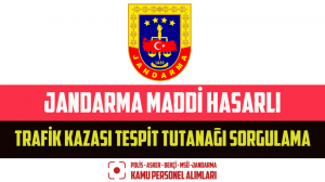 Jandarma Bölgesi Maddi Hasarlı Trafik Kazası Tespit Tutanağı Sorgulama