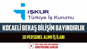 Kocaeli Bekaş Bilişim Bayındırlık 10 Personel Alımı İş İlanı