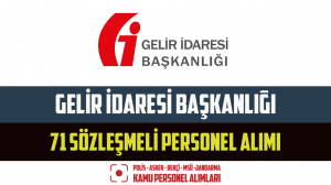 Gelir İdaresi (GİB) 71 Sözleşmeli Personel Alımı – Lise, Ön Lisans ve Lisans