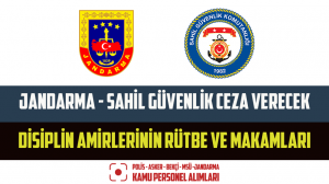 Jandarma – Sahil Güvenlik Ceza Verecek Disiplin Amirlerinin Rütbe ve Makamları