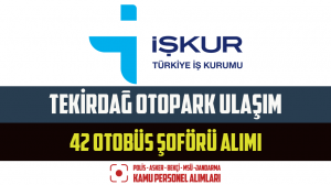 Tekirdağ Otopark Ulaşım 42 Otobüs Şoförü Alımı – Başvuru Şartları