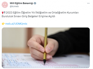 2023 İlköğretim ve Ortaöğretim Kurumları Bursluluk Sınavı Giriş Belgeleri Erişime Açıldı
